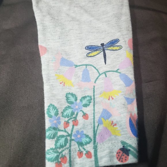 Leggings Old Navy Floral Design Lightweight Elastic Waist Grey Pink 12-18 Months - Picture 5 of 8